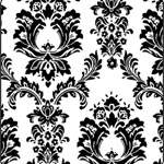 Black on White Damask Tissue
