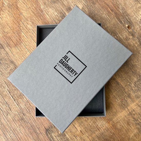 IMPRINTED Gray Boxes (Single Sizes ) - Click Image to Close