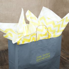 Yellow on White Chevron Tissue