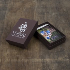 2.5 x 3.75 x 1" Chocolate Wallet Box - Case of 100 - FREE IMPRINT