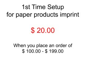 Setup fee - Paper Products Imprint
