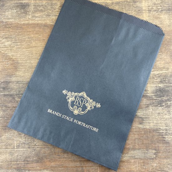 12" x 15" Black Kraft Flat Bag pack of 100 - Click Image to Close