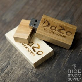 USB FLASH DRIVE - 16 GB DARK BAMBOO SQUARE 3.0.