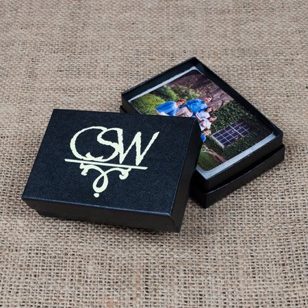 2.5x3.75x1" Glossy Black Box - Case of 100 - FREE IMPRINT