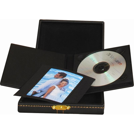 Deluxe Single CD Folio with Upholstered Box - case of 6 - Click Image to Close